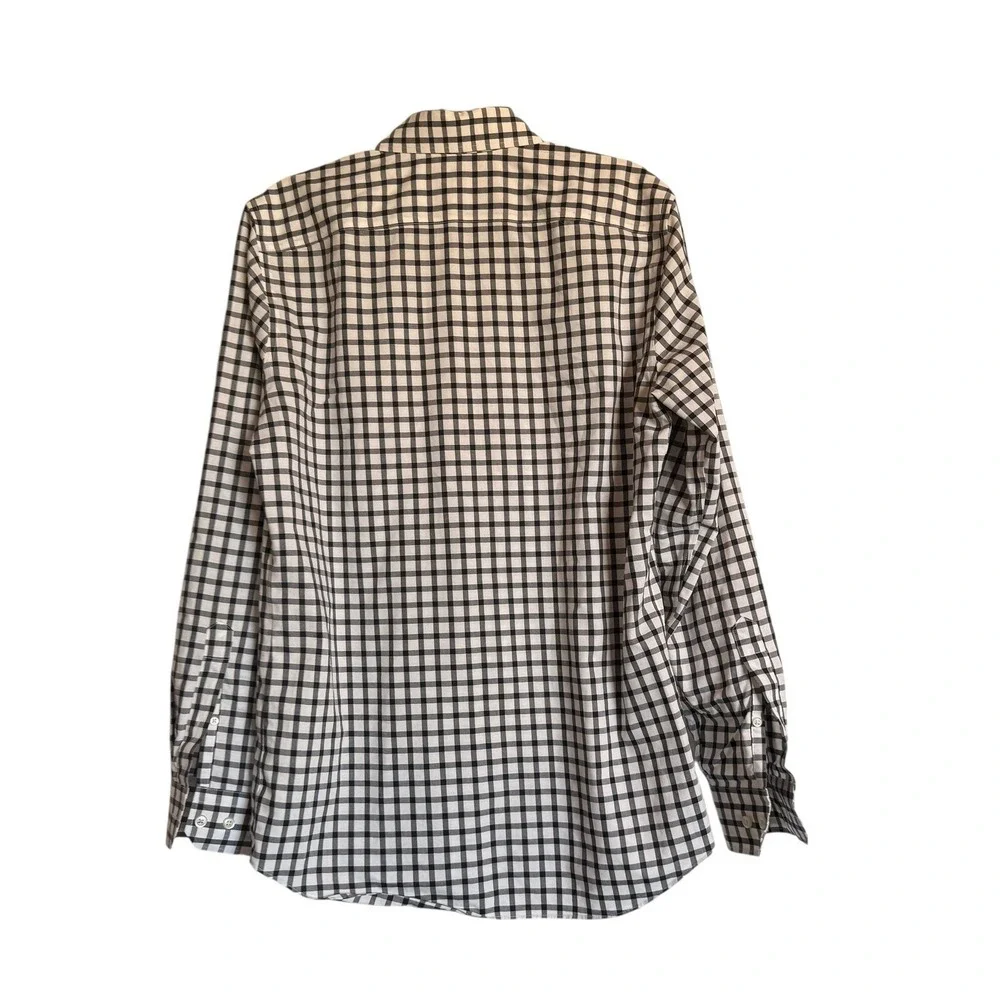 Banana Republic Men's Navy Check Dress Shirt Classic Smart Casual‎